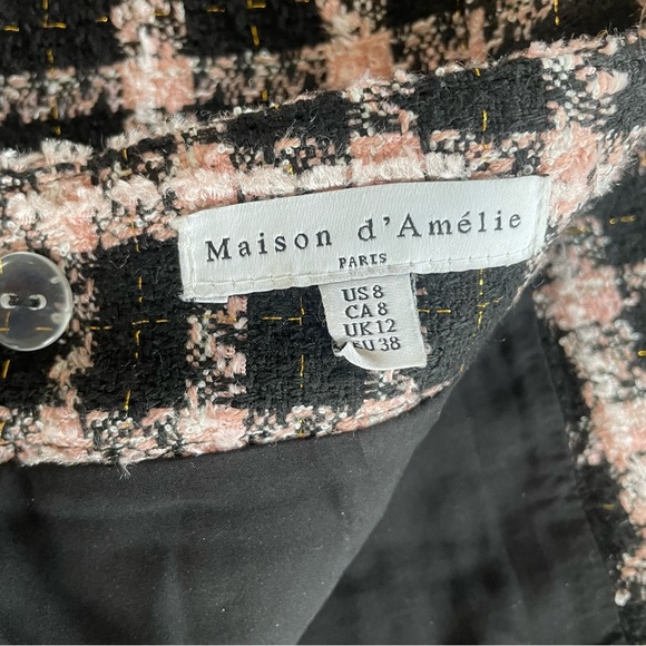 Maison d'Amelie Paris Plaid Tweed Pencil Skirt - Picture 4 of 4